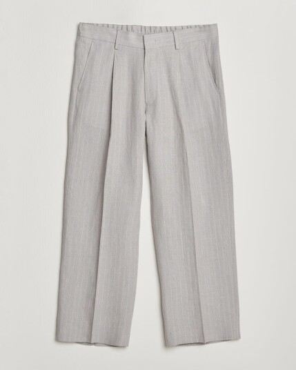 NN07 Kay Pinstriped Pleated Linen Trousers Grey NN07 Kay Pinstriped Pleated Linen Trousers Grey