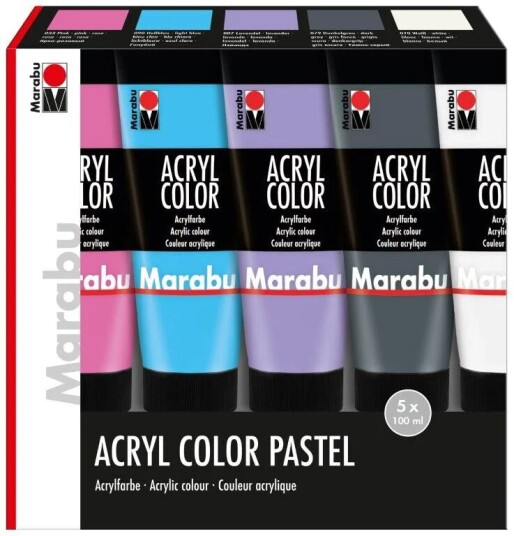 Marabu Akrylmalesett Marabu 5x100ml Pastellfarger