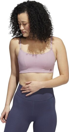 adidas Sports bh Yoga Studio Light Support   Rosa Kvinner størrelse L A C