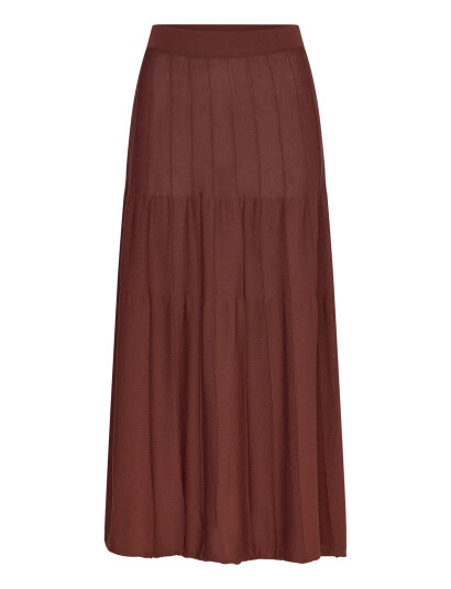 Mango Knitted Long Skirt With Seam Detail - Brown - S
