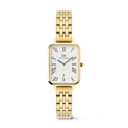 Daniel Wellington DW Watch Quadro Roman Numerals Date 5 link Gold 20x26mm Daniel Wellington DW Watch Quadro Roman Numerals Date 5 link Gold 20x26mm