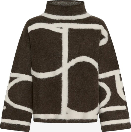 Soaked Slsorea Mono Pullover CHOCOLATE BROWN W WHITE MONO M