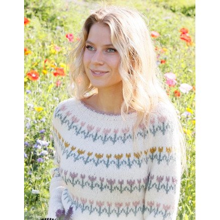 Spring Parade by DROPS Design Genser Strikkeoppskrift str S XXXL