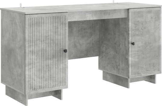 vidaXL Skrivebord Betonggrå Konstruert tre 142,5 x 50 x 75 cm