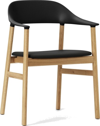 Normann Copenhagen Herit Spisestol med Armlener Skinntrukket Eik/ Sort