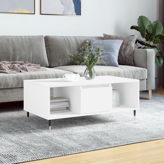Salongbord hvit 90x50x36,5 cm konstruert tre 8721012109636