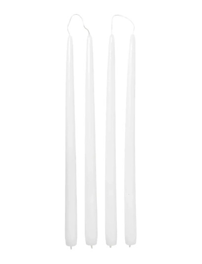 Broste Copenhagen Smooth Taper Candle - White - H:38CM
