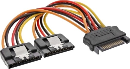 Inline 29683C 2 X Sata 155 Pin Sata 15 Pin 0,3 M Hankjønn Hunkjønn Rett