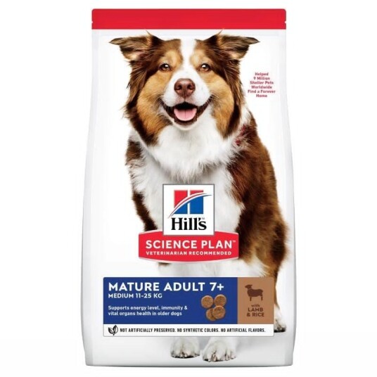 Hill's Mature Medium Lamm og Ris 12kg Hundemat for Hunder Over 7 År