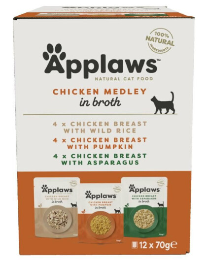 Applaws Multipack Chicken Broth Medley 12X70G Applaws Multipack Chicken Broth Medley 12X70G