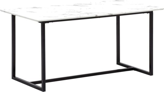 Spisebord Wohnling Industriell loftstil MDF med metalldetaljer i gull på bena Marmor, Hvit, 120x60 cm - Marmor, Hvit, 120x60 cm