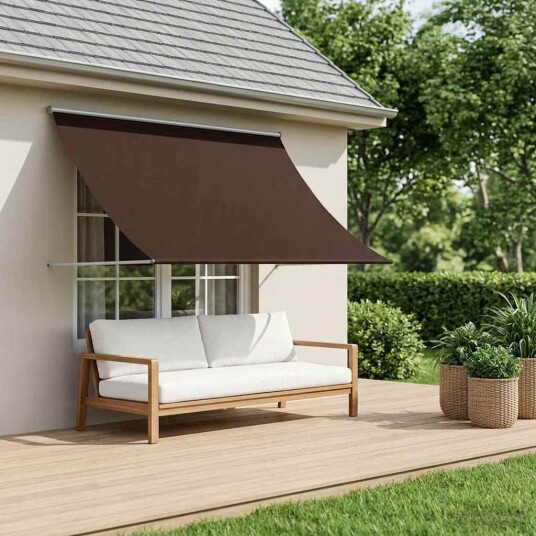 vidaXL Markise Brun 300 x 150 cm 180 g / m² Polyester med PU-belegg