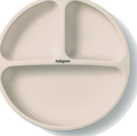 BabyOno 148204 Silikontallerken Med Sugekopp 6+Mnd Beige