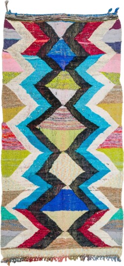 Marokkansk Boucherouite teppe 125 x 250 cm Størrelse: 125 x 250 cm Marokkansk Boucherouite teppe 125 x 250 cm Størrelse: 125 x 250 cm