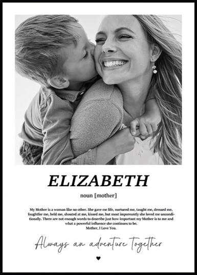 Personalized Mother Photo Plakat Plakat / 30x40cm