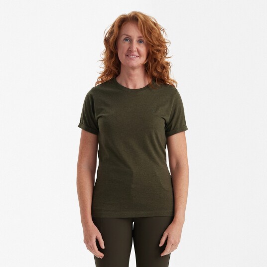 Deerhunter Ladies Basic 2 pack T shirt Adventure Green melange 46 36