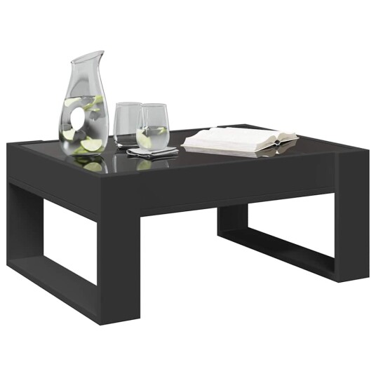 Salongbord med Infinity LED svart 70x53x30 cm