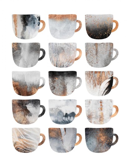 Plakat Abstrakte Kaffekopper Plakat Abstrakte Kaffekopper