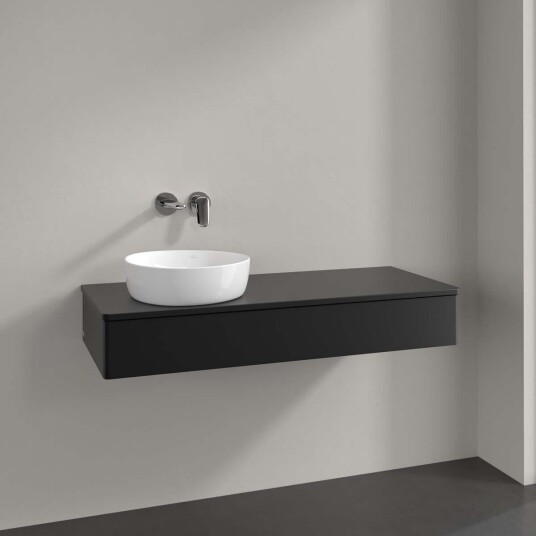 Villeroy & Boch Antao Servantskap med 1 skuff 120x50x19 cm u/lys Sort Matt Villeroy & Boch Antao Servantskap med 1 skuff 120x50x19 cm u/lys Sort Matt