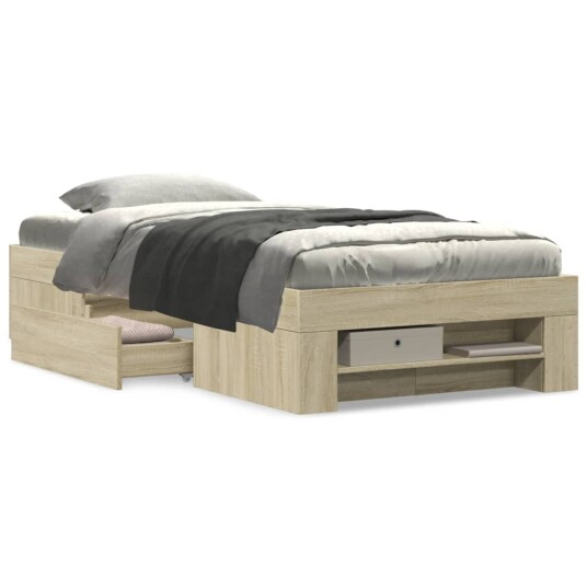 Sengeramme uten madrass sonoma eik 90x190 cm konstruert tre 8721102855269