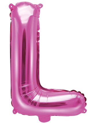 Bokstaven L Rosa 35 cm Liten Folieballong