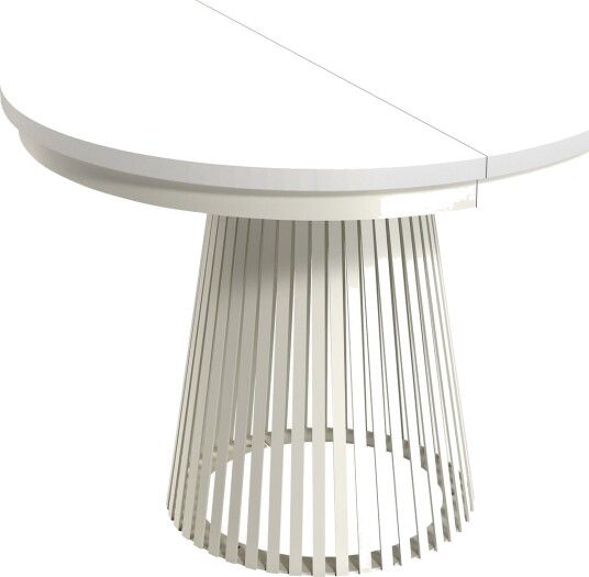 Erylan Spisebord rundt uttrekkbart 100-180 cm - beige, hvit