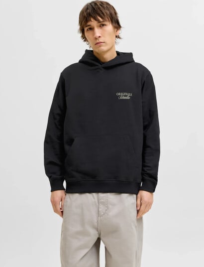 Jack & Jones Jornorrebro Typo Back Sweat Hood Sn   Black   M