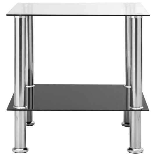 vidaXL Sidebord gjennomsiktig 45x50x45 cm herdet glass