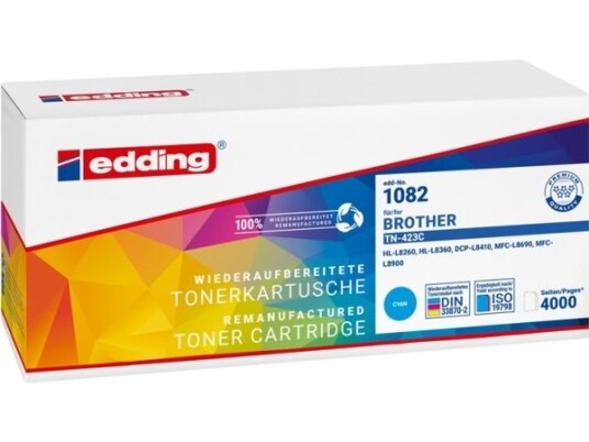 Edding Edd-1082 Cyan Toner Erstatter Bror Tn-423C 18-1082 Edding Edd-1082 Cyan Toner Erstatter Bror Tn-423C 18-1082