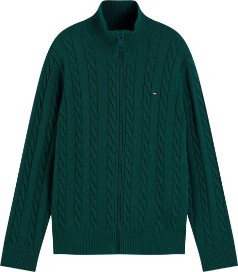 Tommy Hilfiger Cardigan Strikk Landlig Green Tommy Hilfiger 7 år (122) Cardigan Grønn