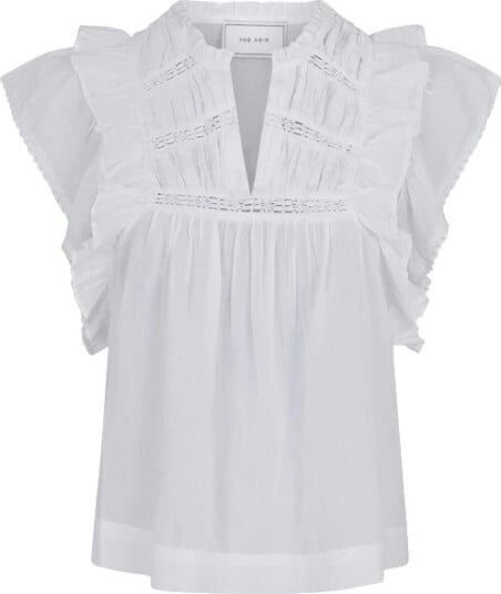 Neo Noir Jayla S Voile Top - White 40 Neo Noir Jayla S Voile Top - White 40