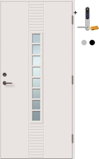 Ytterdør Tundøren Tun 353 Hvit med Yale Doorman Classic Home