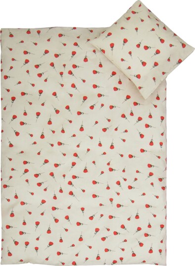 By Mats Rose sengetøy   100% bomull   Junior sengetøy 115x135 cm   Beige med roser