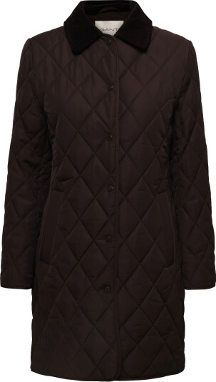 Gant Fitted Quilted Coat Brown XS