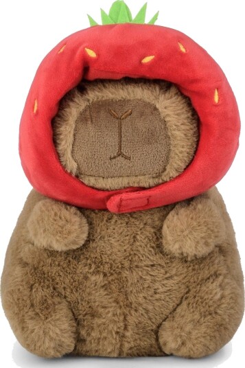 Maskot Kapybara Kosedyr Med Jordbærhatt 20 cm Maskot Kapybara Kosedyr Med Jordbærhatt 20 cm