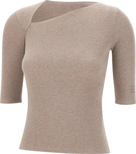 MM6 Maison Margiela Dame Strikkevarer Beige L,