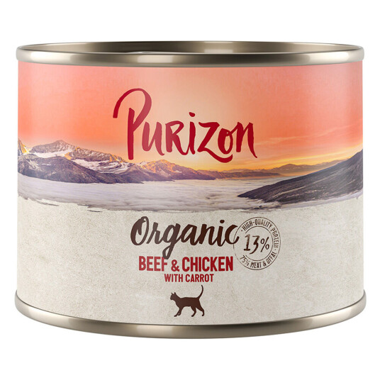 Purizon Organic 6 X 200 G Storfe Og Kylling Med Gulrot
