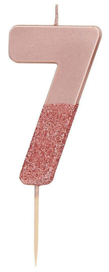Talking Tables Kakelys Tall Roségull/Glitter - 7 År