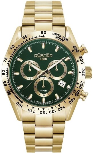 Roamer Monza Herreklokke 850837 48 75 20 Monza 100 Grønn/Gulltonet Roamer Monza Herreklokke 850837 48 75 20 Monza 100 Grønn/Gulltonet