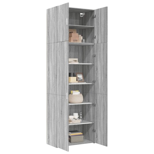 Highboard grå sonoma 80x42,5x249 cm konstruert tre