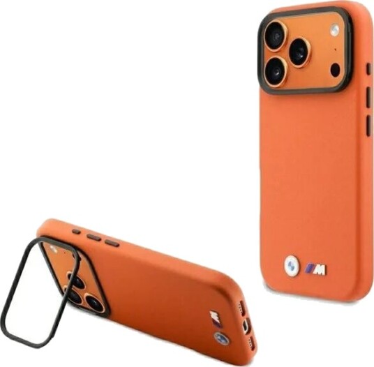 BMW M Metal Logo MagSafe Case for iPhone 17 Pro Orange