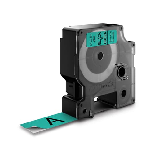 Dymo Tape D1 19mm Black/green Bottom