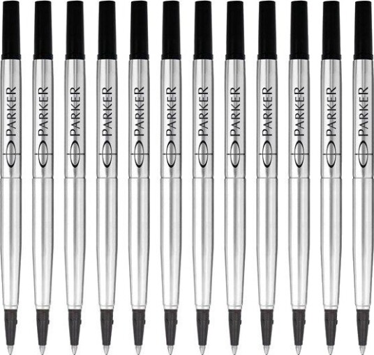 Parker Rollerball Pen Refills  Medium Point  Svart QUINK Ink  12 Count
