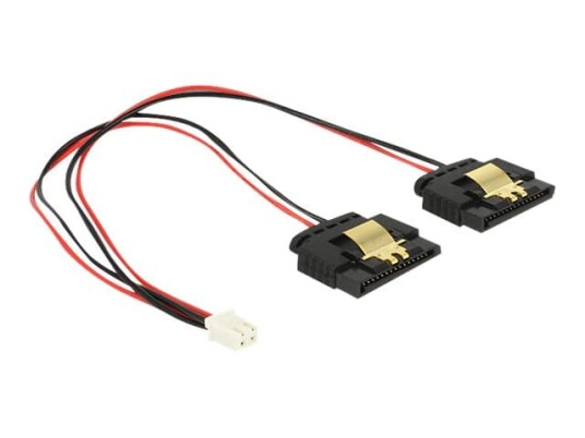 Other Brand Delock Strømadapter 2 pin Intern Strøm hunn Til Sata strøm 5 V 20 Cm