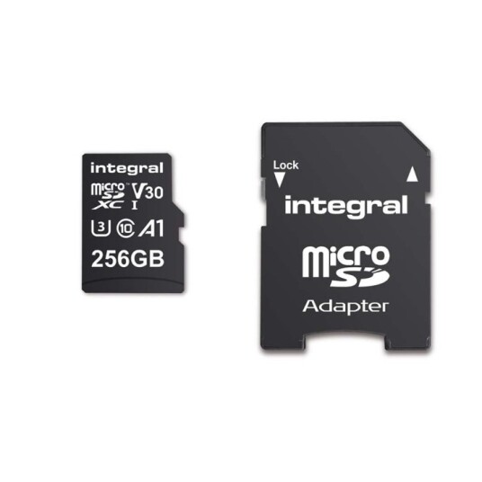 INTEGRAL 256 GB høyhastighets microSDHC/XC V30 UHS-I U3 minnekort