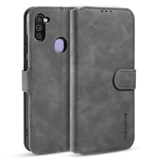 DG. Ming Samsung Galaxy M11 DG.MING Retro Skinndeksel med Lommebok - Grå DG. Ming Samsung Galaxy M11 DG.MING Retro Skinndeksel med Lommebok - Grå