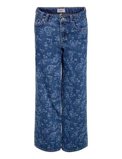 Kids Only Koghope Ex Hw Wide Rose Aop Dnm Pim Blue 128
