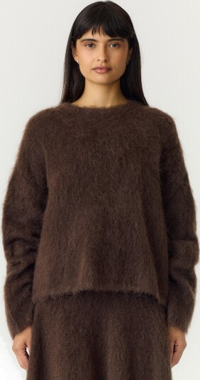 Y.A.S Tilde Long Sleeve Mohair Blend Pullover Brun M