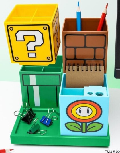Praktisk Super Mario Skrivebords Organizer Nintendo Lisensiert Praktisk Super Mario Skrivebords Organizer Nintendo Lisensiert