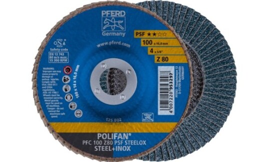 Pferd Lamellskive PFC 100 Z 80 PSF Steelox/16,0 100mm 15300 rpm 10 stk